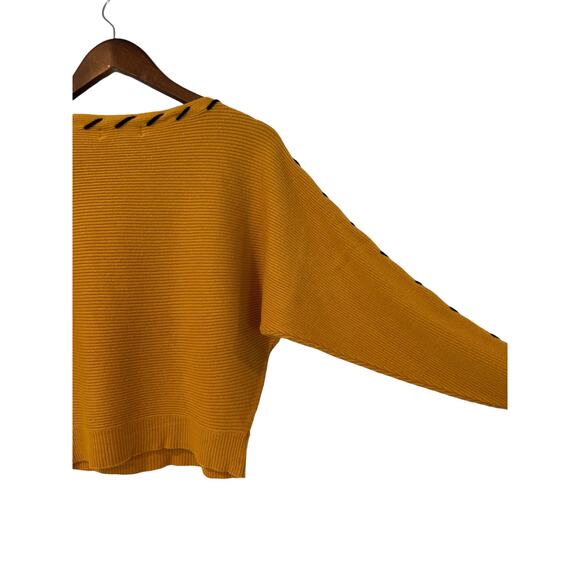 Magaschoni Mustard Sweater with Black Accents - Picture 8 of 9